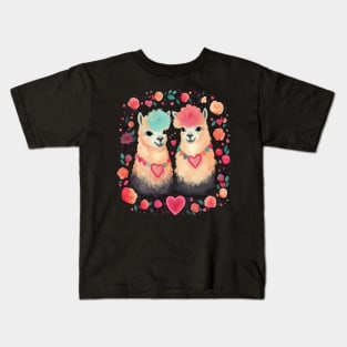 Alpaca Valentine Day Kids T-Shirt